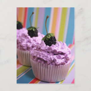 Lila Cupcakes Postkarte