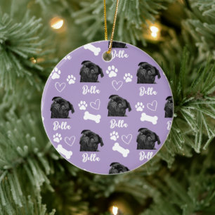 Lila Custom Liebe Pfotenabdruck Hunde Liebhaber Ha Keramik Ornament