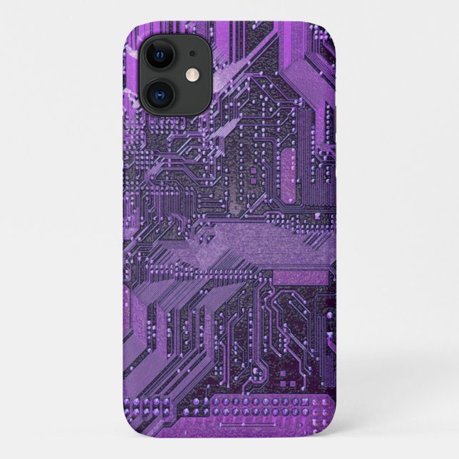 Lila Cyberschalttafel Tech Art Electronics Case-Mate iPhone Hülle (Rückseite)