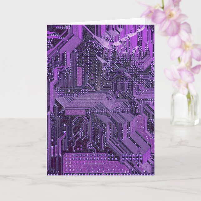Lila Cyberschalttafel Tech Art Electronics Karte (Orchidee)