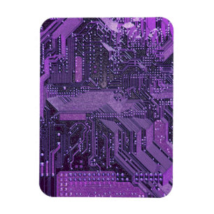 Lila Cyberschalttafel Tech Art Electronics Magnet