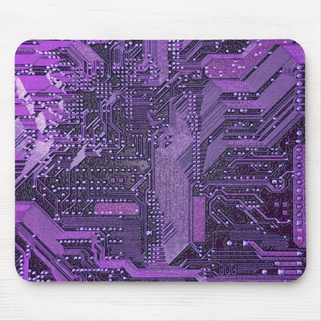 Lila Cyberschalttafel Tech Art Electronics Mousepad (Vorne)