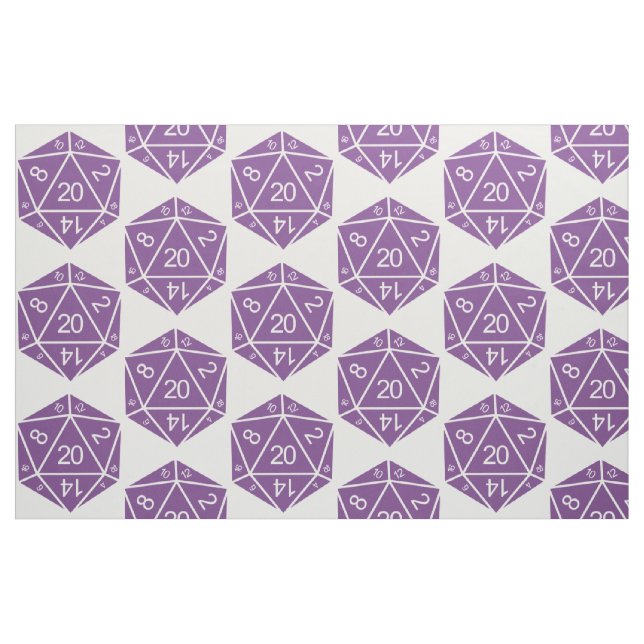 Lila D20-Würfel Stoff (Fat Quarter (45,7 x 55,9 cm))
