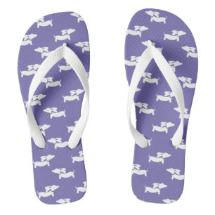 Lila Dackel Hund Drehte Flop Shoes Flip Flops