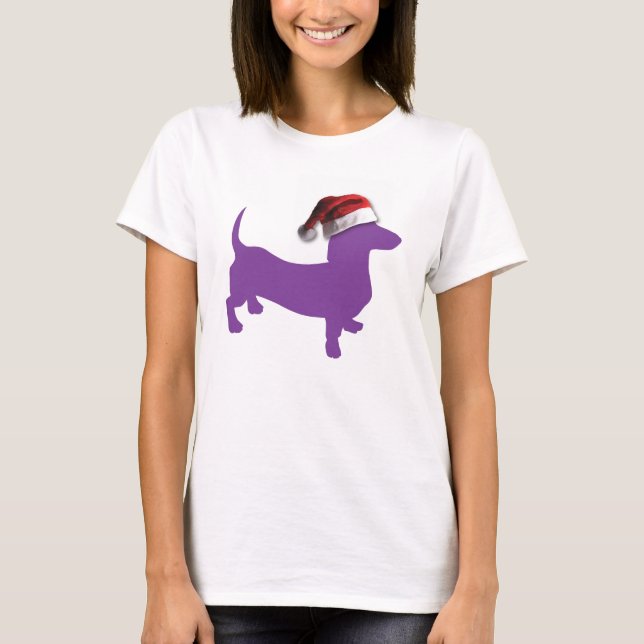 Lila Dackel T-Shirt (Vorderseite)