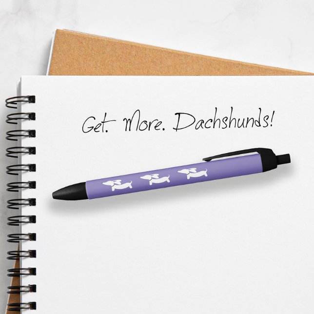 Lila Dackel Tintenpatrone Kleine Geschenk Geschenk Kugelschreiber (Dachshund ink pen in purple)