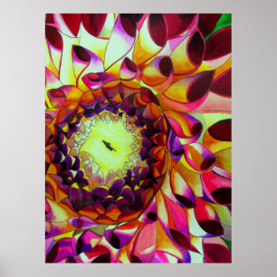 Lila Dahlia Blume Aquarell Pop Malerei Poster