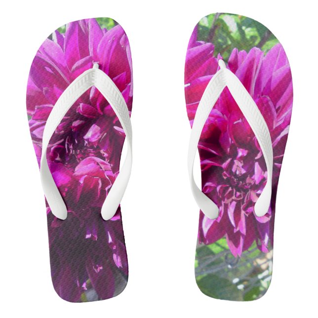 Lila Dahlia Blume Flip Flops (Fußbett)