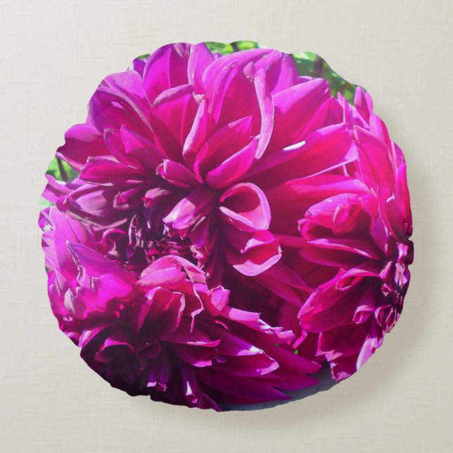 Lila Dahlia Blume Kissen (Vorderseite)