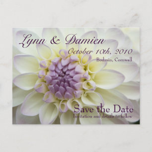 Lila Dahlie • Save the Date Postkarte