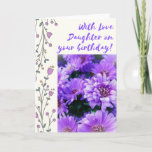 Lila Daisies Daughter Geburtstag Karte<br><div class="desc">Schicken Sie Ihre Tochter mit dieser lila Tageskarte,  um ihr lassen,  wie sehr Sie sie Liebe haben.  Diese Karte ist perfekt,  um Ihre Lieblingsgedanken zu teilen und ihr schönes Bild ist faszinierend.</div>