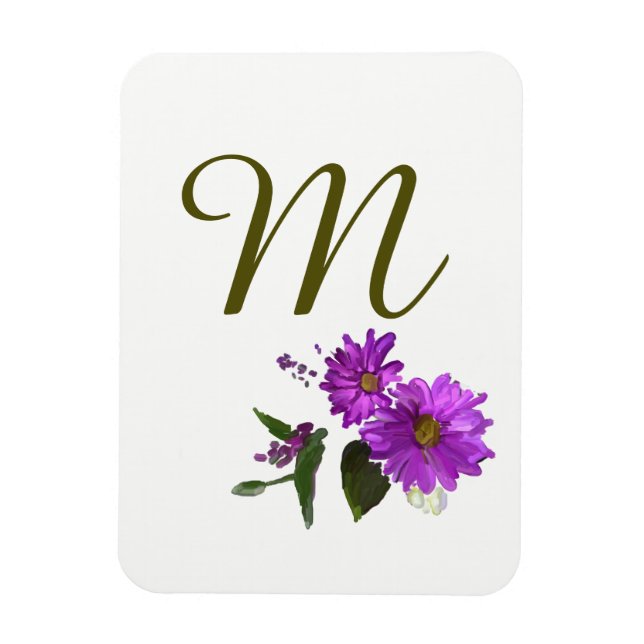 Lila Daisies Design Magnet (Vertikal)