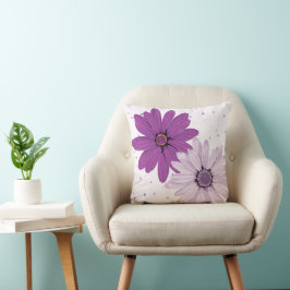 Lila Daisis & Dots | Custom Floral Throw Pillow Kissen