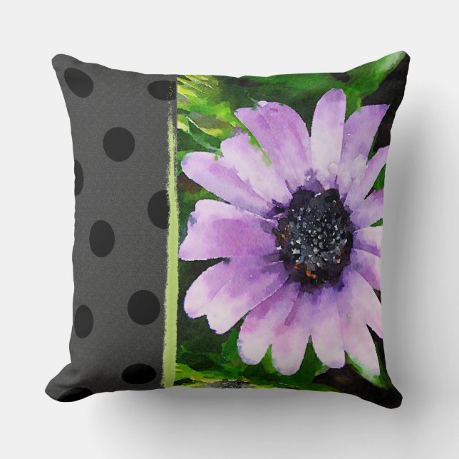 Lila Daisy Akzent Kissen (Vorderseite)