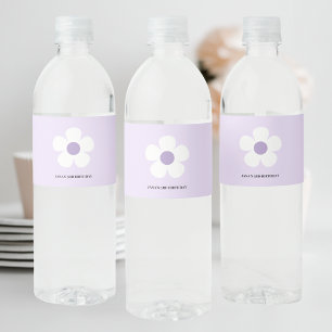 Lila Daisy Birthday Elegantes Blumendekor Wasserflaschenetikett