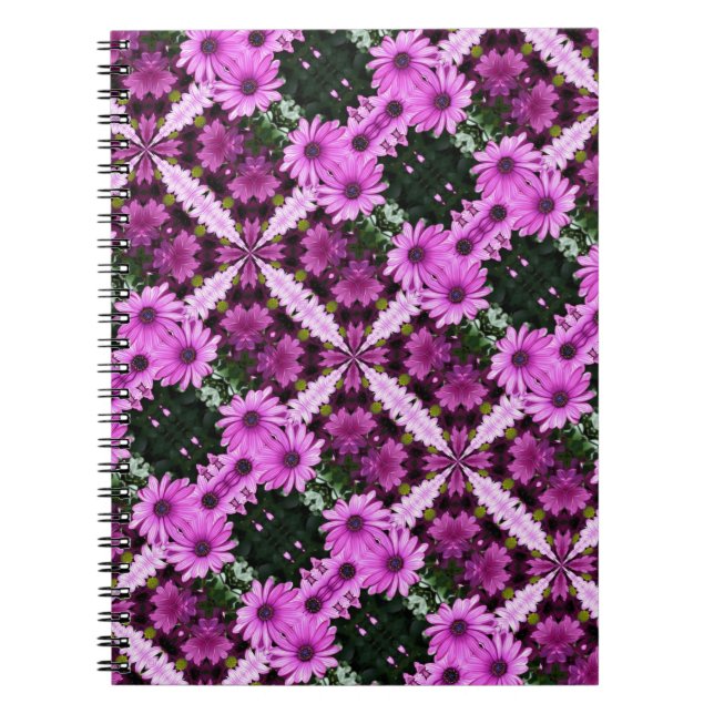 Lila Daisy Blume Abstrakt Art Notebook Notizblock (Vorderseite)