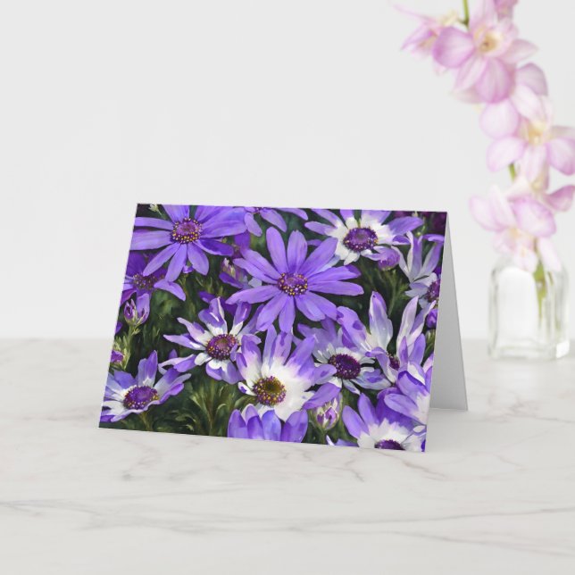 Lila Daisy Blume Daisis Art Note Card Karte (Orchidee)