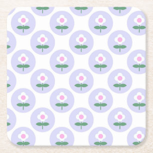Lila Daisy Blume Kinderdusche im Bloom Party Rechteckiger Pappuntersetzer
