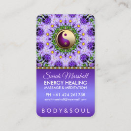 Lila Daisy-Blume Mandala Holistische Heilung Visitenkarte