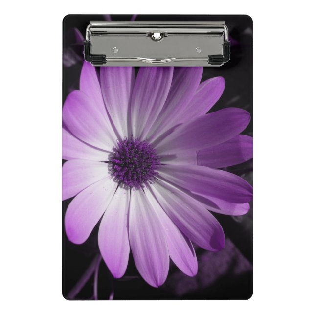 Lila Daisy Blume Mini-Zwischenablage Mini Klemmbrett (Vorderseite)