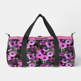 Lila Daisy Blume Muster Personalisiert Duffle Bag