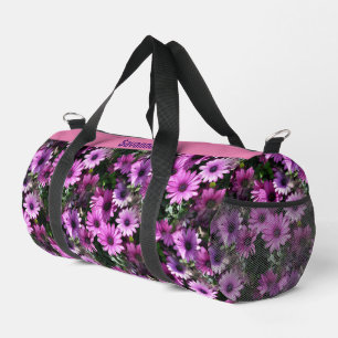 Lila Daisy Blume Muster Personalisiert Duffle Bag