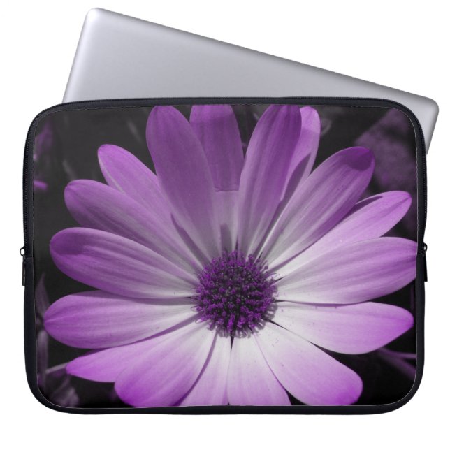Lila Daisy Blume Notebook-Tasche Laptopschutzhülle (Vorderseite)