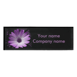 Lila Daisy Blume Personalisiert Name Tag Namenschild