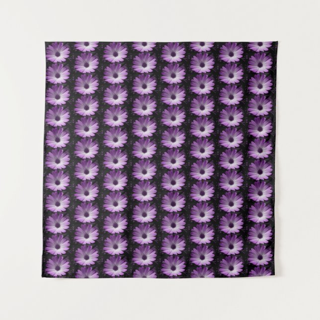 Lila Daisy Blume Tapestry Wandteppich (Vorderseite (Horizontal))