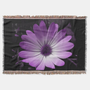 Lila Daisy Blume Throw Blanket Decke