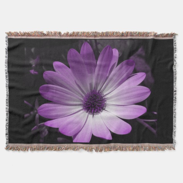 Lila Daisy Blume Throw Blanket Decke (Vorderseite)