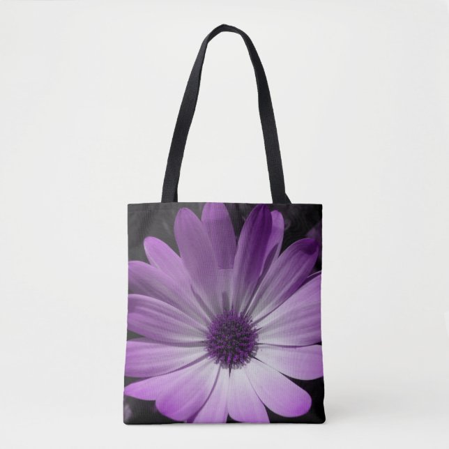 Lila Daisy Blume Tote Bag (Vorderseite)