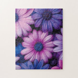 Lila Daisy Delight Jigsaw Puzzle: Ein floraler Fan Puzzle