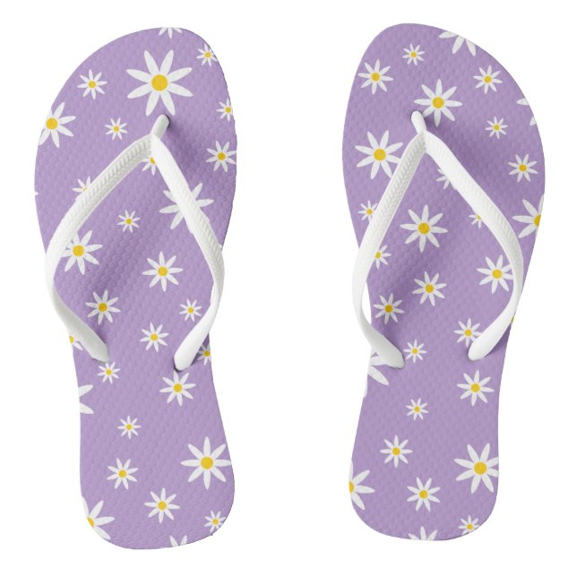 Lila Daisy Flip Flops (Fußbett)