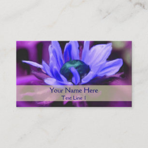 Lila Daisy Floral Art Business Card Visitenkarte