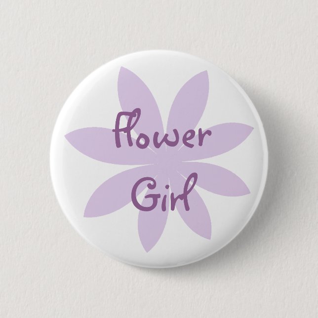Lila Daisy Flower Girl Button (Vorderseite)