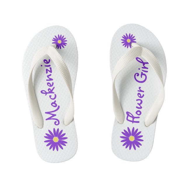 Lila Daisy Flower Girl Kinderbadesandalen (Fußbett)