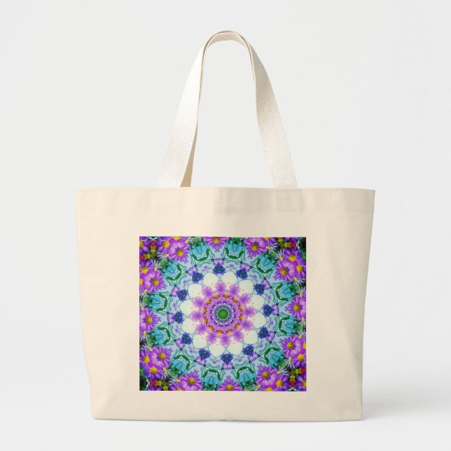 Lila Daisy Geometric Jumbo Stoffbeutel (Vorne)