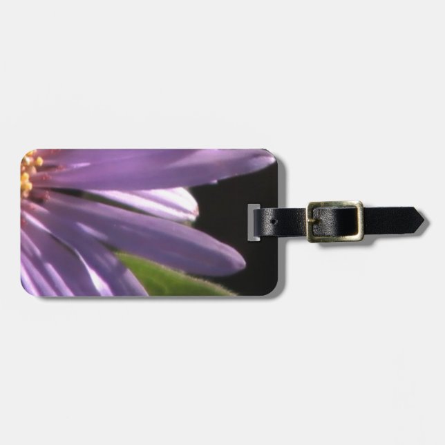Lila Daisy Gepäckanhänger (Vorderseite horizontal)