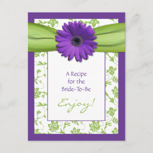 Lila Daisy Green Floral Brautparty Rezept Postkarte