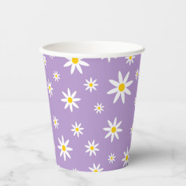 Lila Daisy Paper Cups Pappbecher