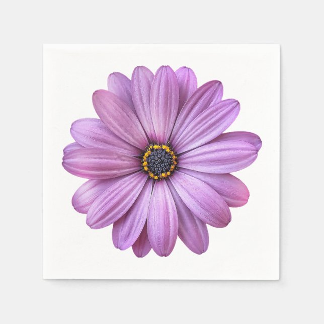 Lila Daisy Party Paper Napkins Serviette (Vorderseite)
