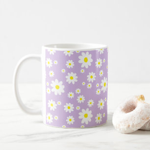 Lila Daisy Pattern Frühjahrskaffee Kaffeetasse
