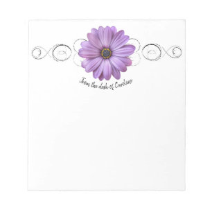 Lila Daisy Personalisiert Notepad Notizblock