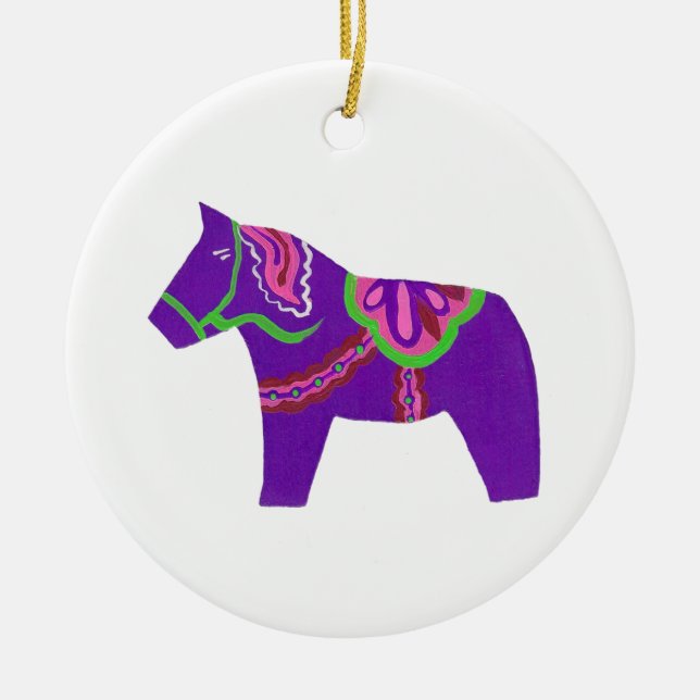Lila Dala Horse Ornament (Vorne)