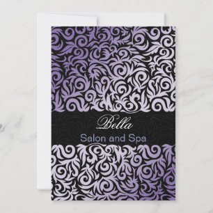 lila Damask Business Danke Cards