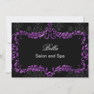lila Damask Business Danke Cards