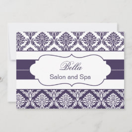 lila Damask Business Danke Cards