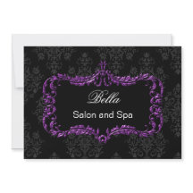 lila Damask Business Danke Cards