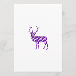 Lila Damask Deer Stag Einladung